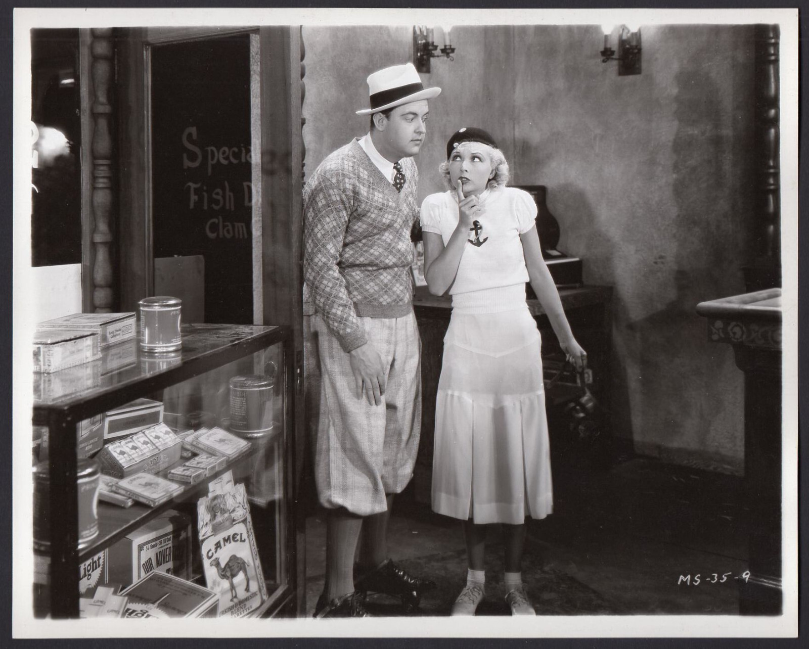 Grady Sutton & Joyce Compton THE BIG FIBBER Mack Sennett short ORIG PHOTO DBW