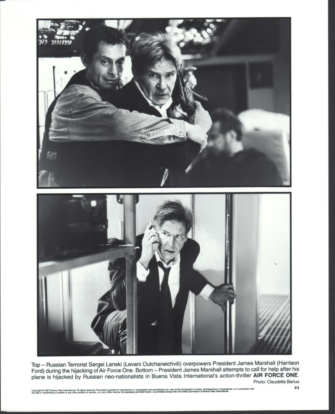 Air Force One (1997) 8×10 black & white movie photo #4
