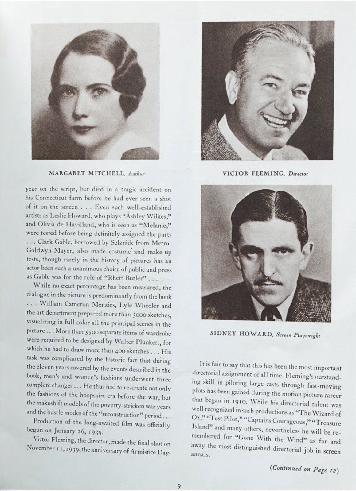 Gone With The Wind 1939 Signed Program Clark Gable Vivien Leigh 29 Cast Members