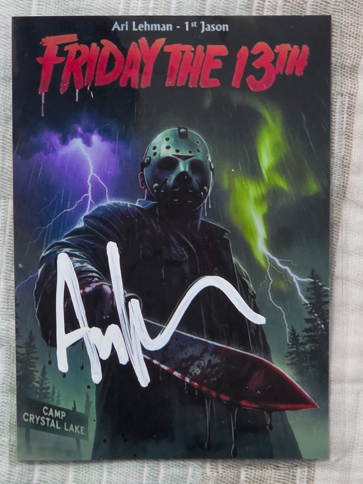 Ari Lehman Signed Friday the 13th Card 1st Jason Voorhees Auto Prime Time COA
