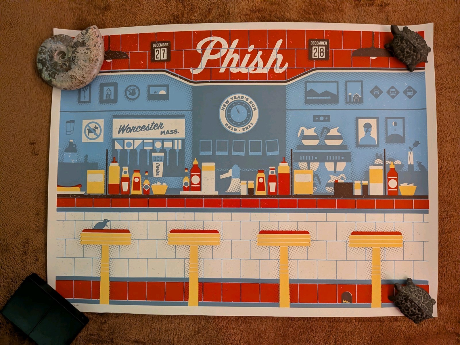 PHISH 2010 NYE Run Worcester Mass Poster Rare! dano print hand numbered Trey