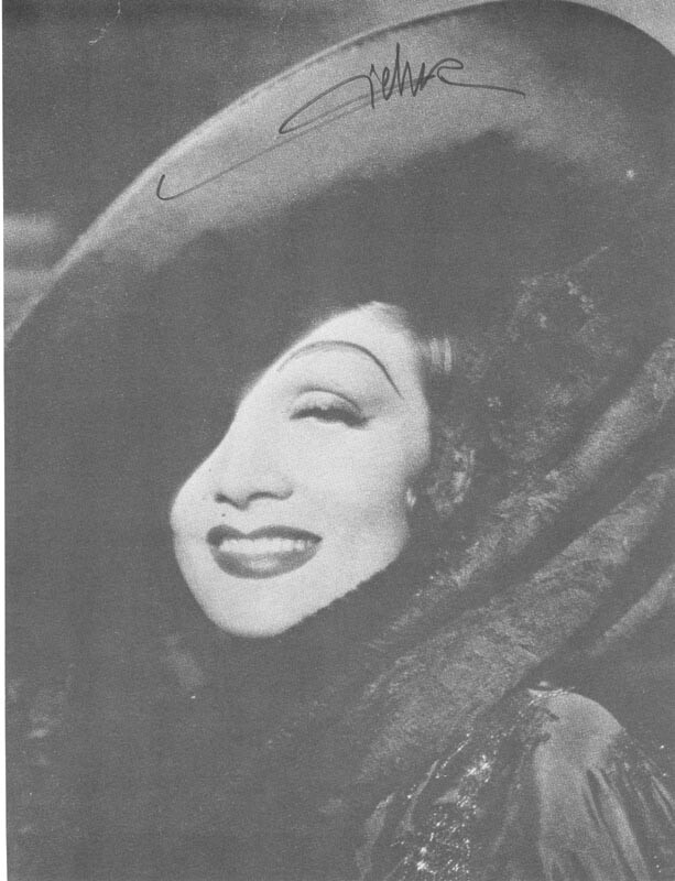 MARLENE DIETRICH – BOOK PHOTOGRAPH SIGNED
