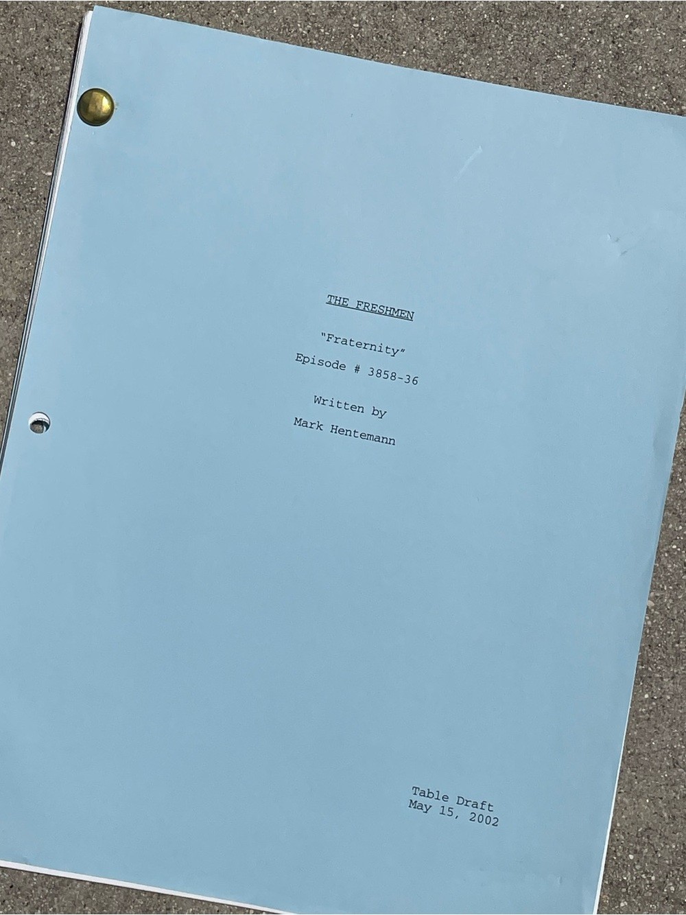 Vtg MTV Animated Series 3-South fka The Freshman Table Draft Script Fraternity