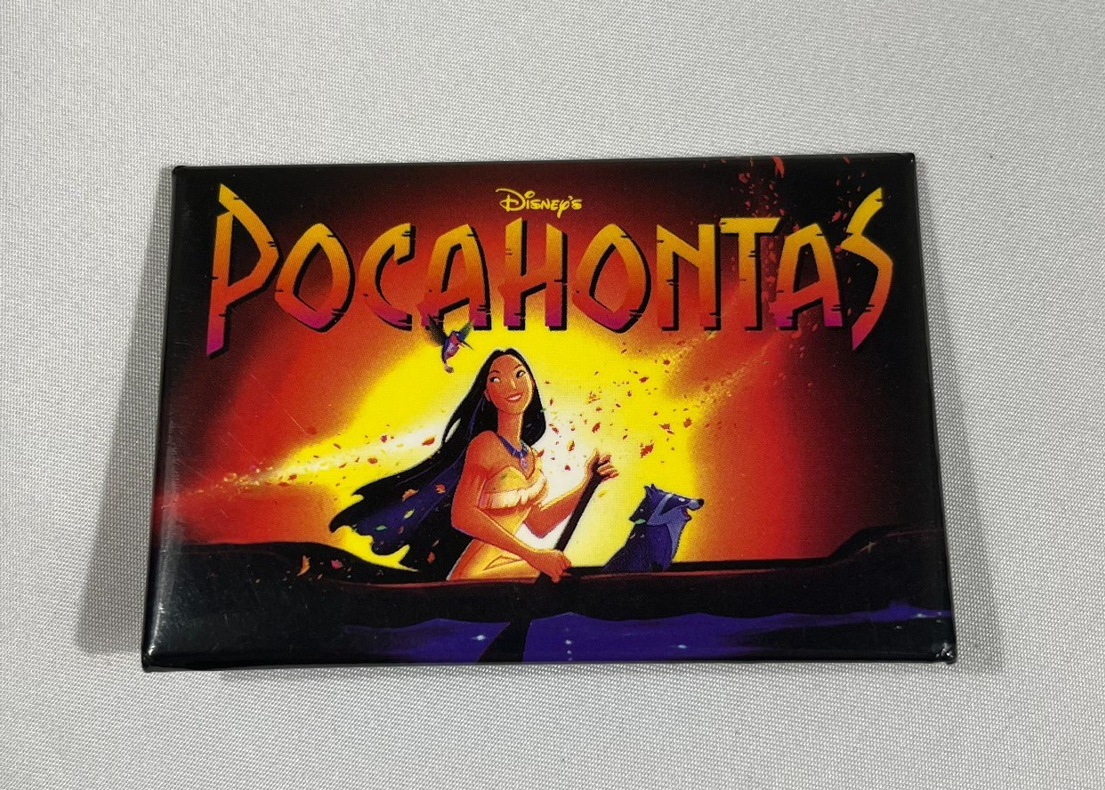 Disney Pocahontas Vintage 1995 Movie Promo Rectangular Pinback Button Badge