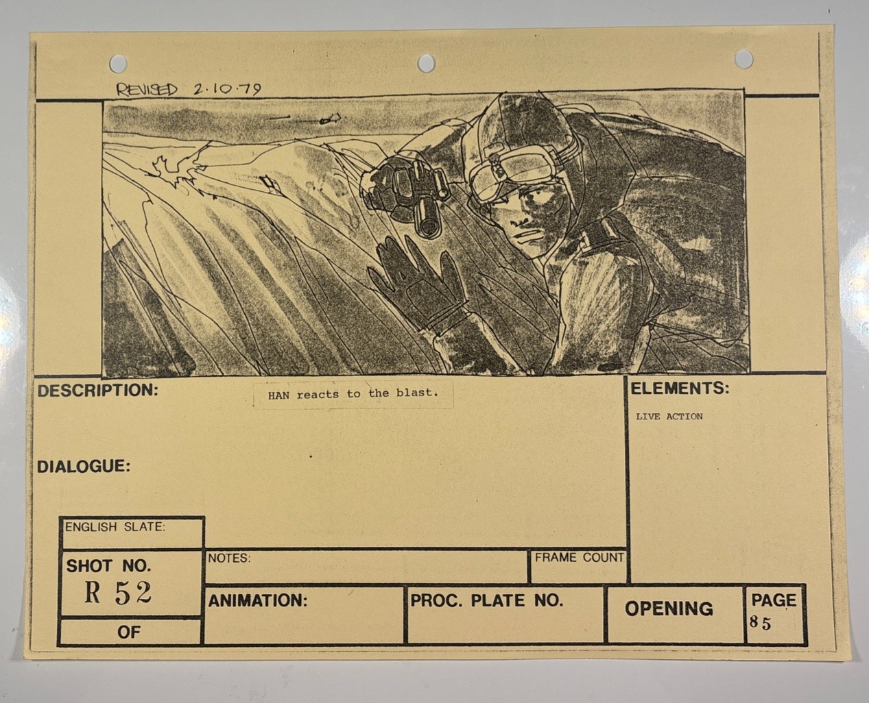 Star wars storyboard Empire Strikes Back movie Prop Rebel Disney Vtg Art EB1-53