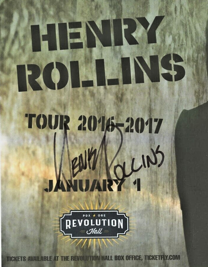 Henry Rollins autographed Hand Signed gig poster Revolution Hall OR. 1/1/2017