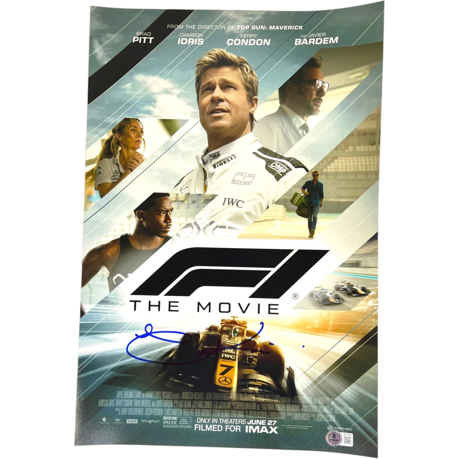 JOSEPH KOSINSKI SIGNED F1 THE MOVIE 12X18 POSTER PHOTO DIRECTOR BAS !