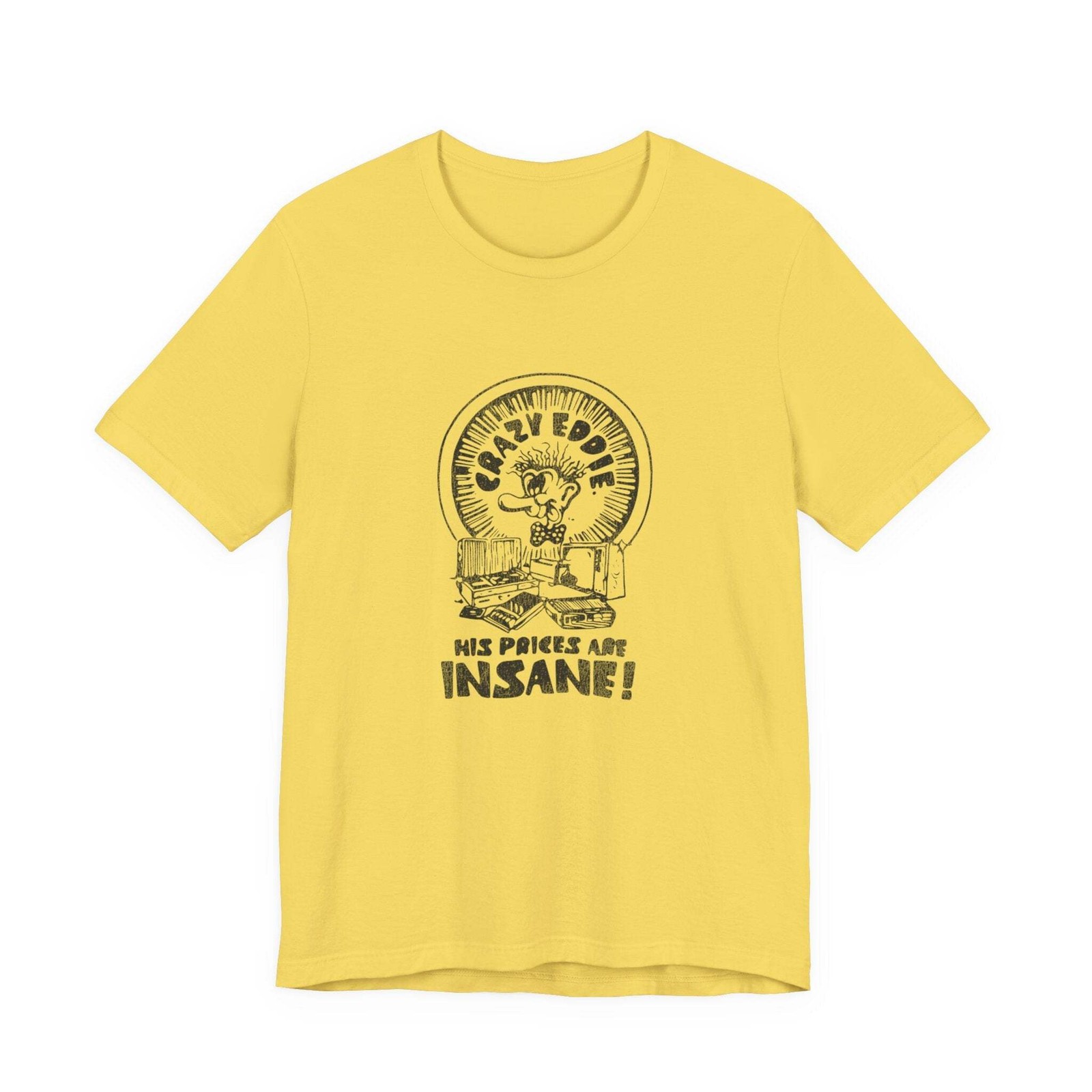 Vintage Crazy Eddie Record & Tapes Store Logo V.1 Unisex Jersey Short Sleeve T-S
