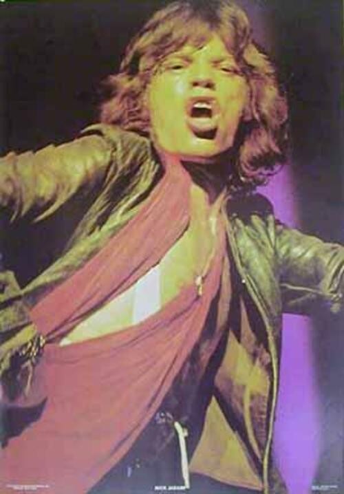 Mick Jagger Vintage Personality Poster Rolling Stones 1973 Great Western 23×35″