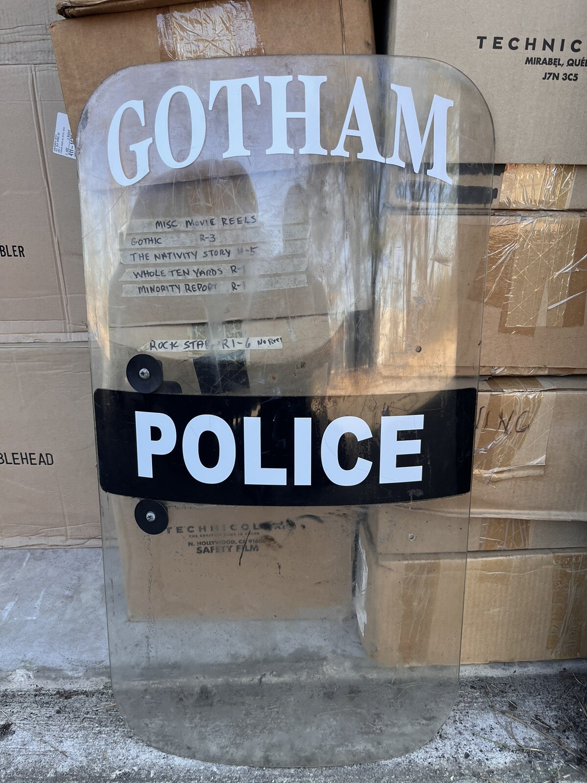Gotham TV Series Police Riot Shield Screen Used Prop w/ Notarized COA BATMAN