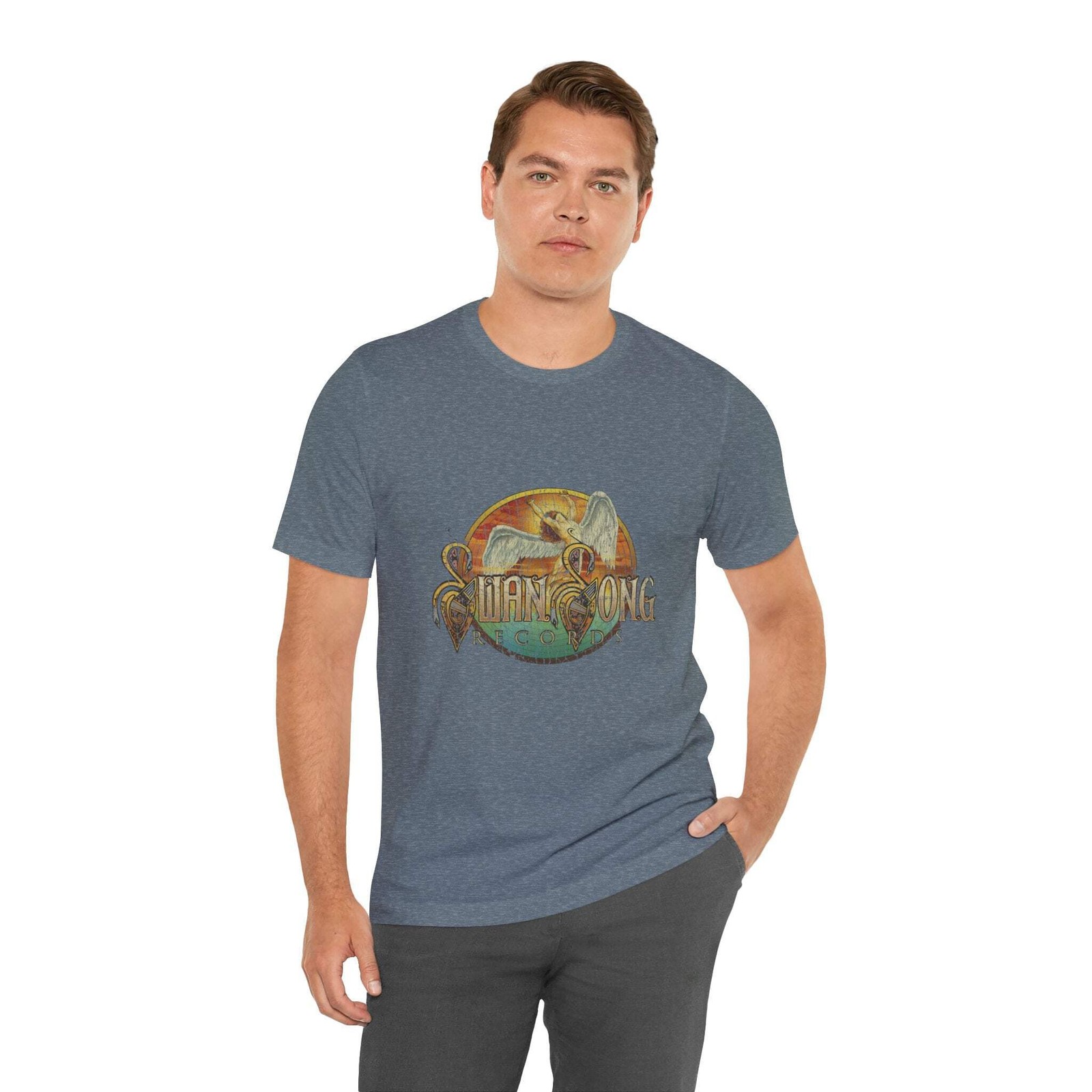 Vintage Swan Song Records Label Logo Unisex Jersey Short Sleeve T-Shirt