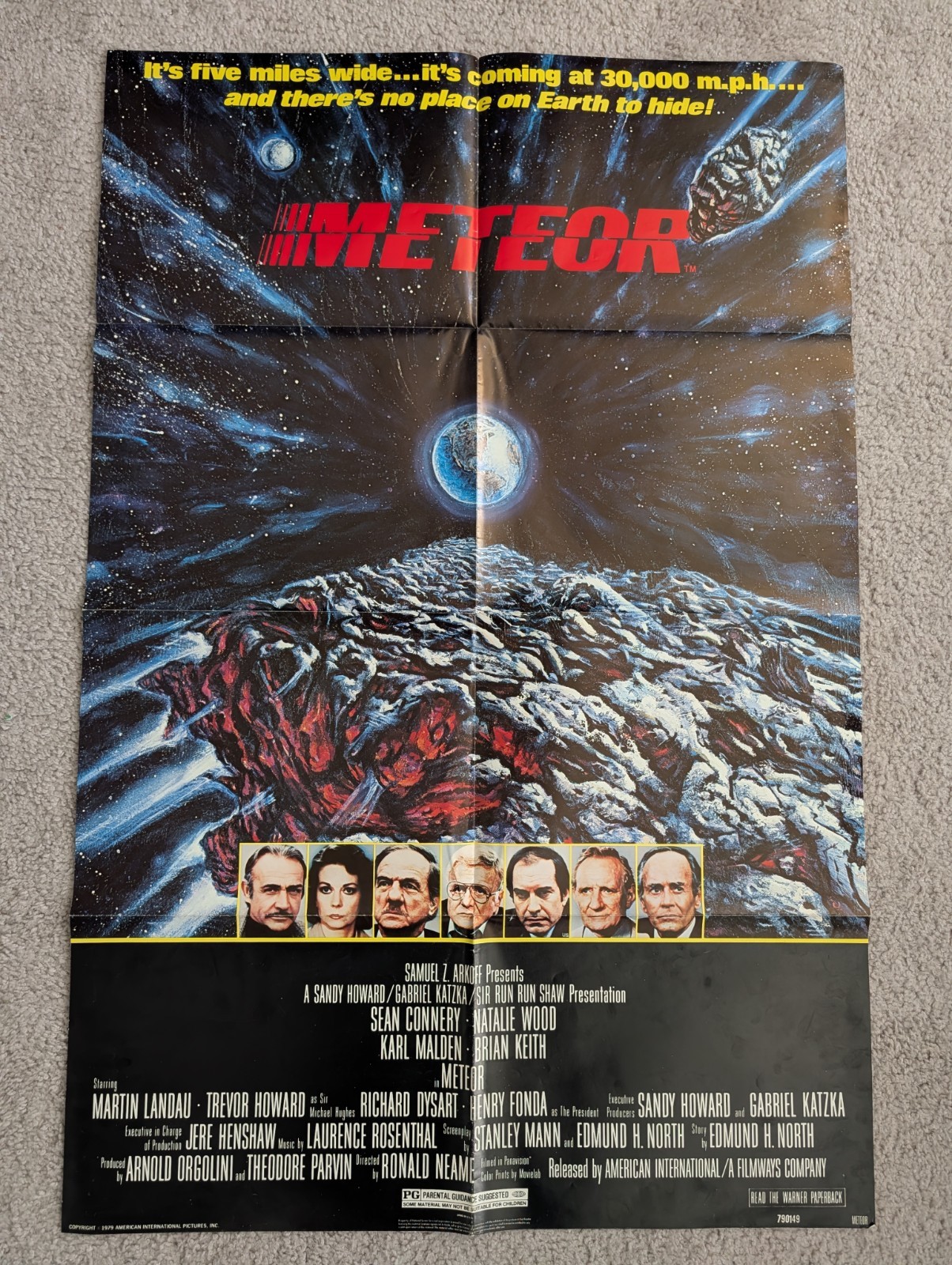 1979 Meteor Original Movie Poster 27×40 Folded