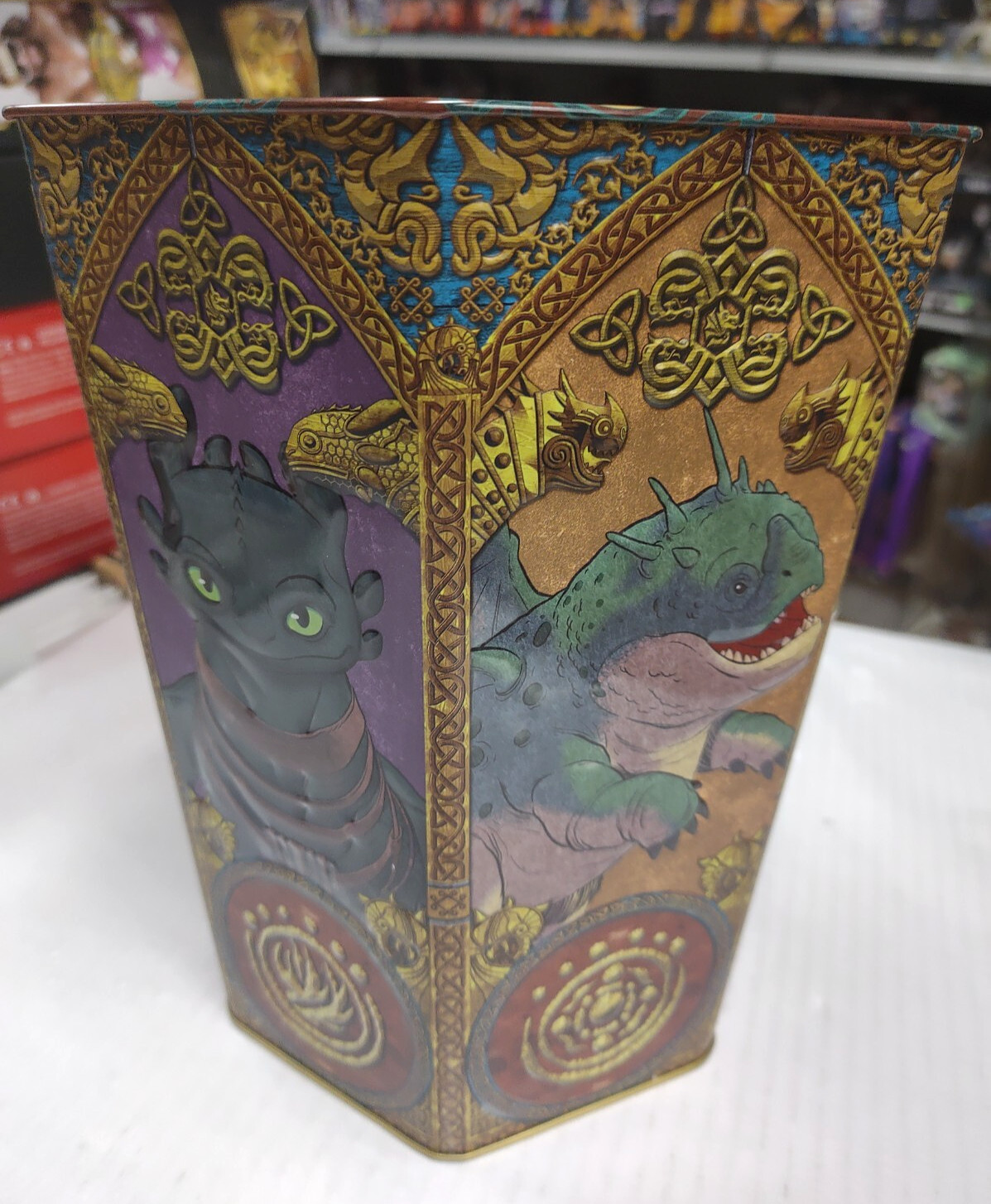 8.5″ HOW TO TRAIN YOUR DRAGON Toothless POPCORN BUCKET Movie Exclusive TIN 2025
