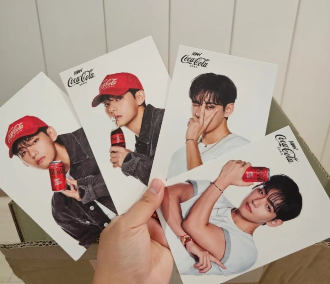 BTS V Official COCA COLA Postcard Set (4pcs) limited edition