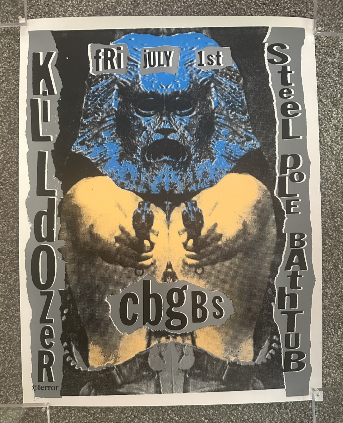 Rare, Vintage – 1993 Killdozer-Steel Pole Bathtub cbgBs Don Rock Poster – Otto