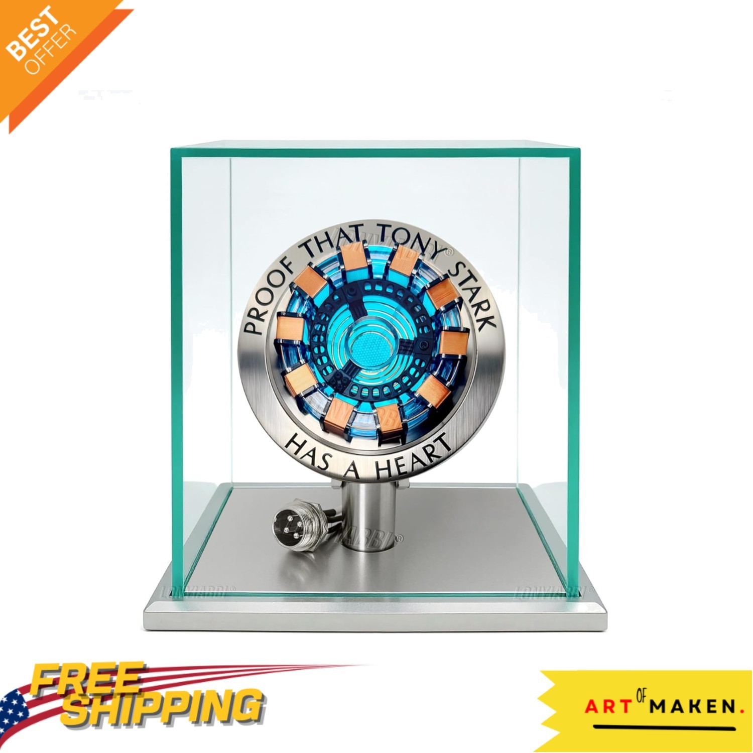 Arc Reactor MK1 1:1 Scale USB LED Light with Sensor & Display Case – Collecto…