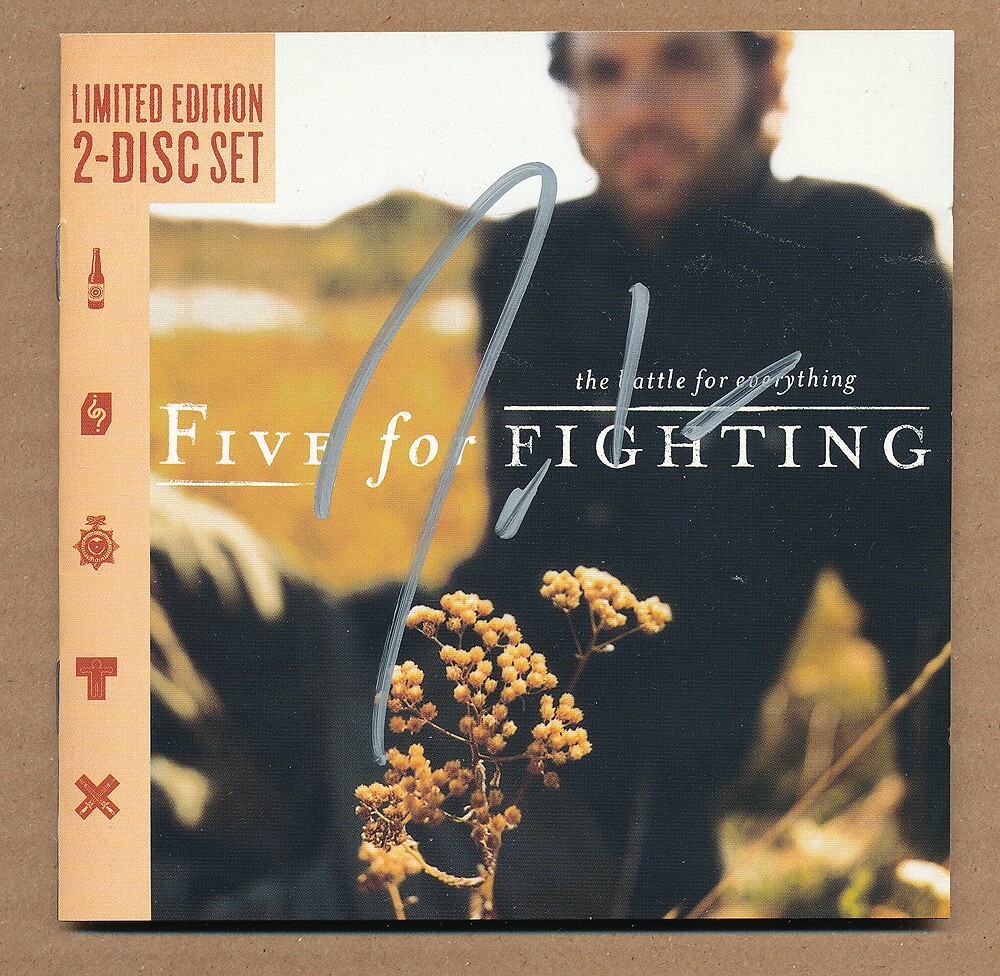 Five For Fighting – The Battle for Everything RARE autographed CD cover