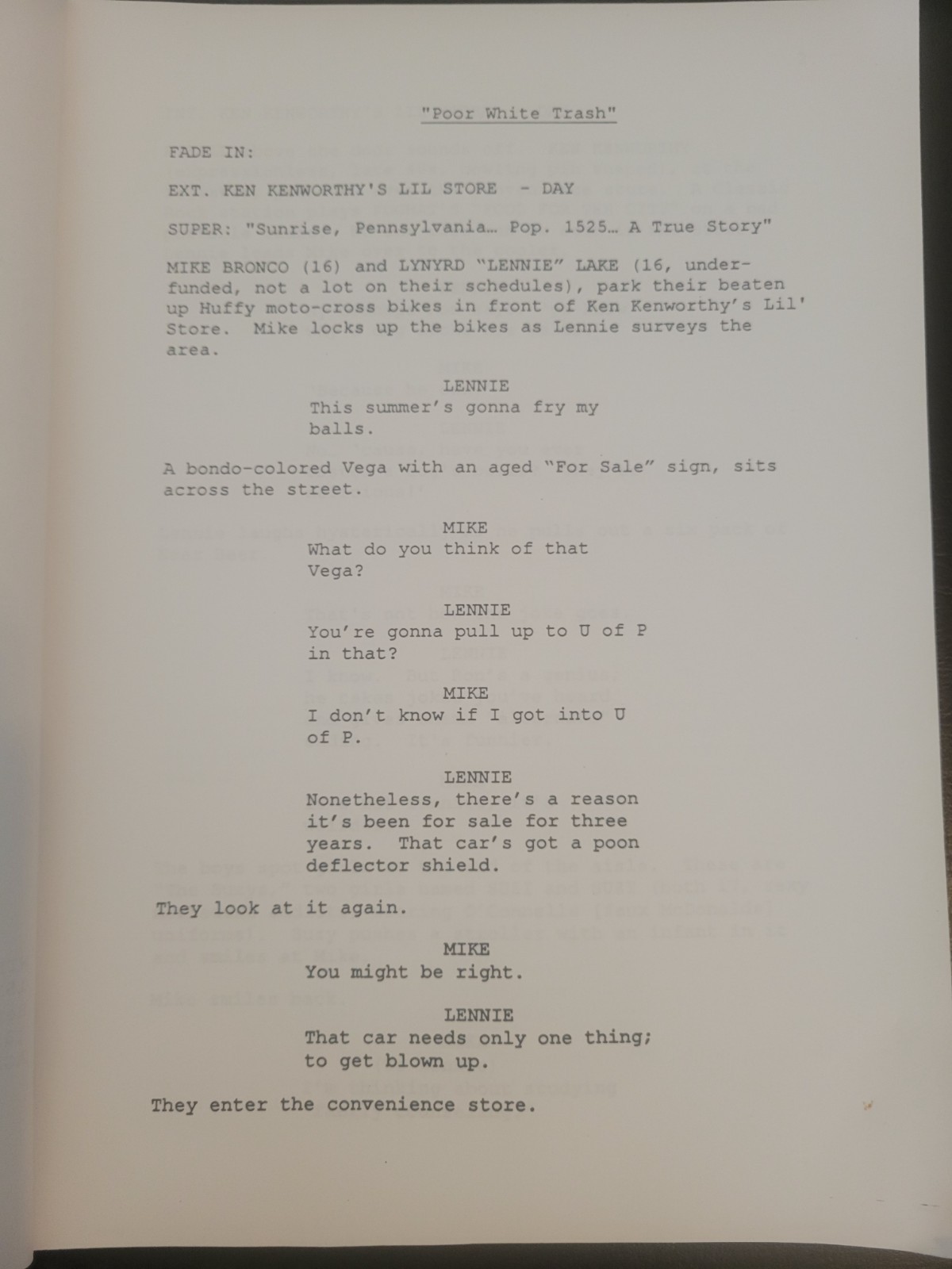Poor White Trash Script 1st Draft 1998 Michael Addis Jaime Pressly Cult Rare