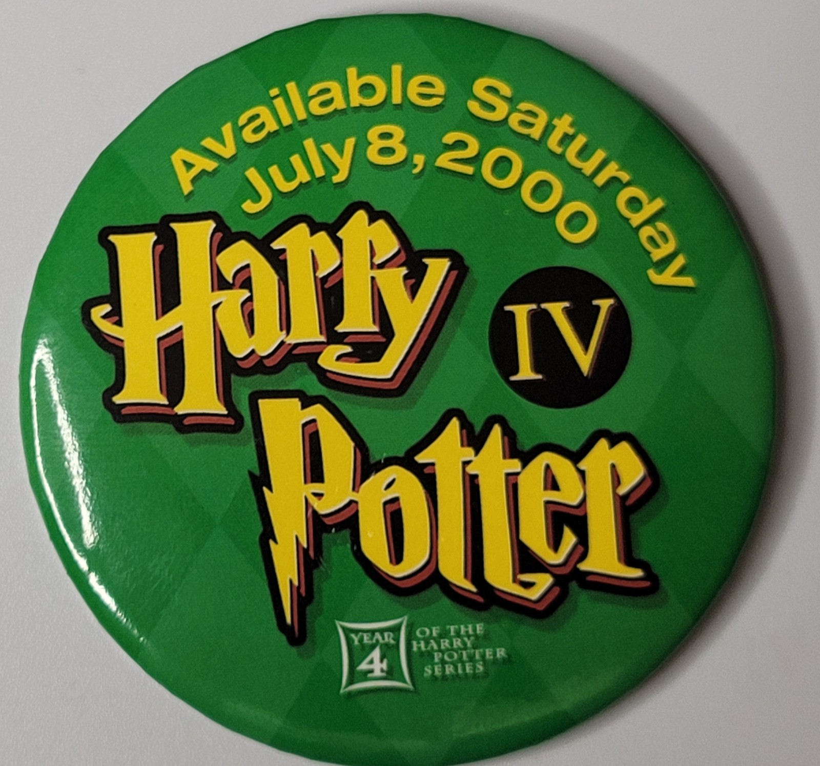 HARRY POTTER IV, 3″ Round Pinback Button, vintage 2000