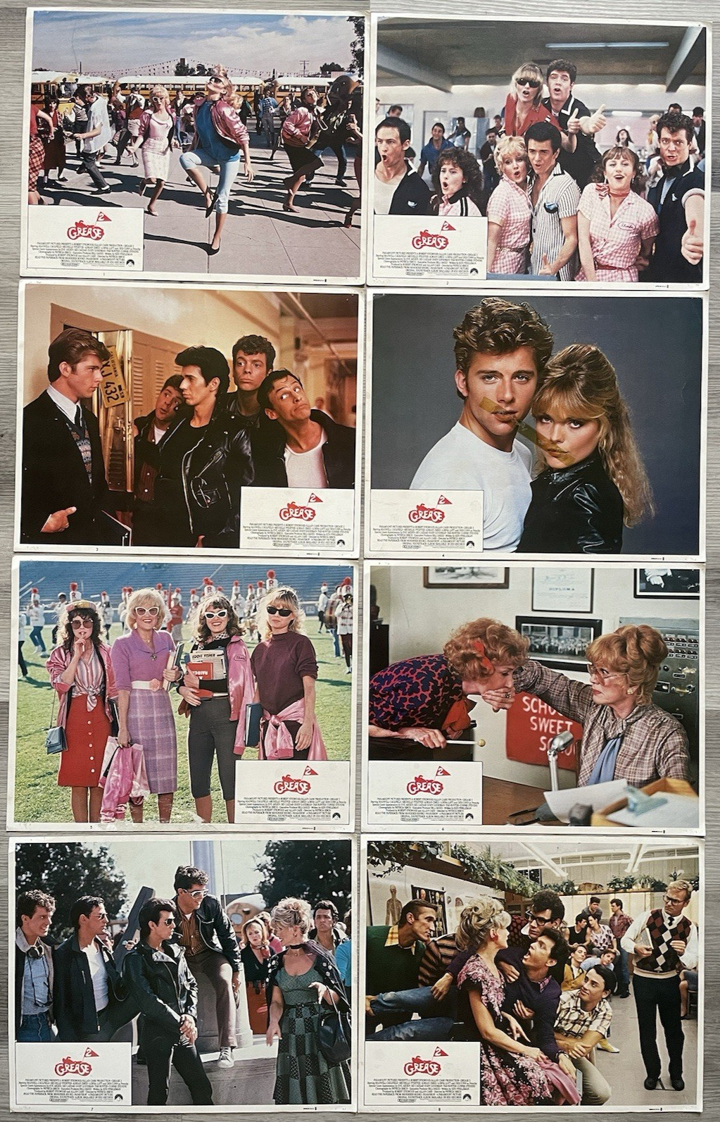 Grease 2. Orig set of 8 1982 lobby cards. Stars Michelle Pfeiffer.