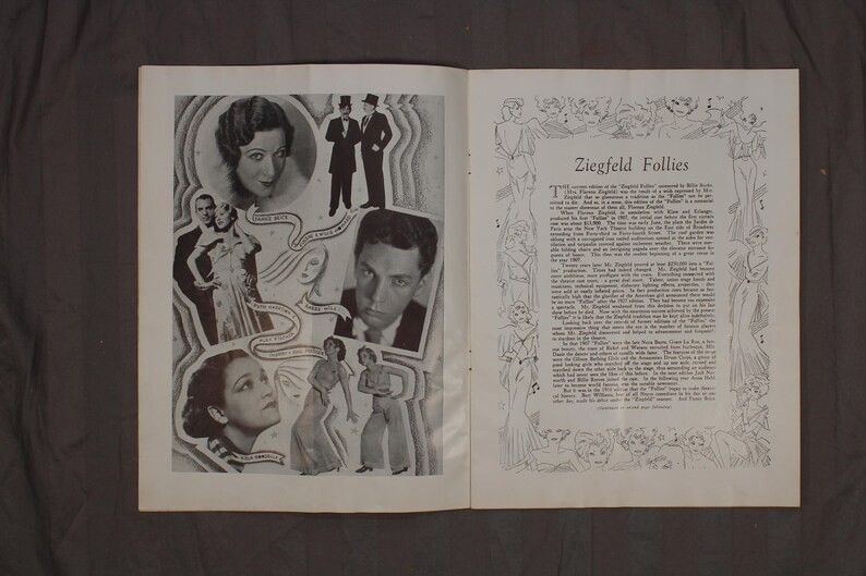 1930s Ziegfeld Follies Souvenir Program Billie Burke Cover Mrs. Ziegfeld