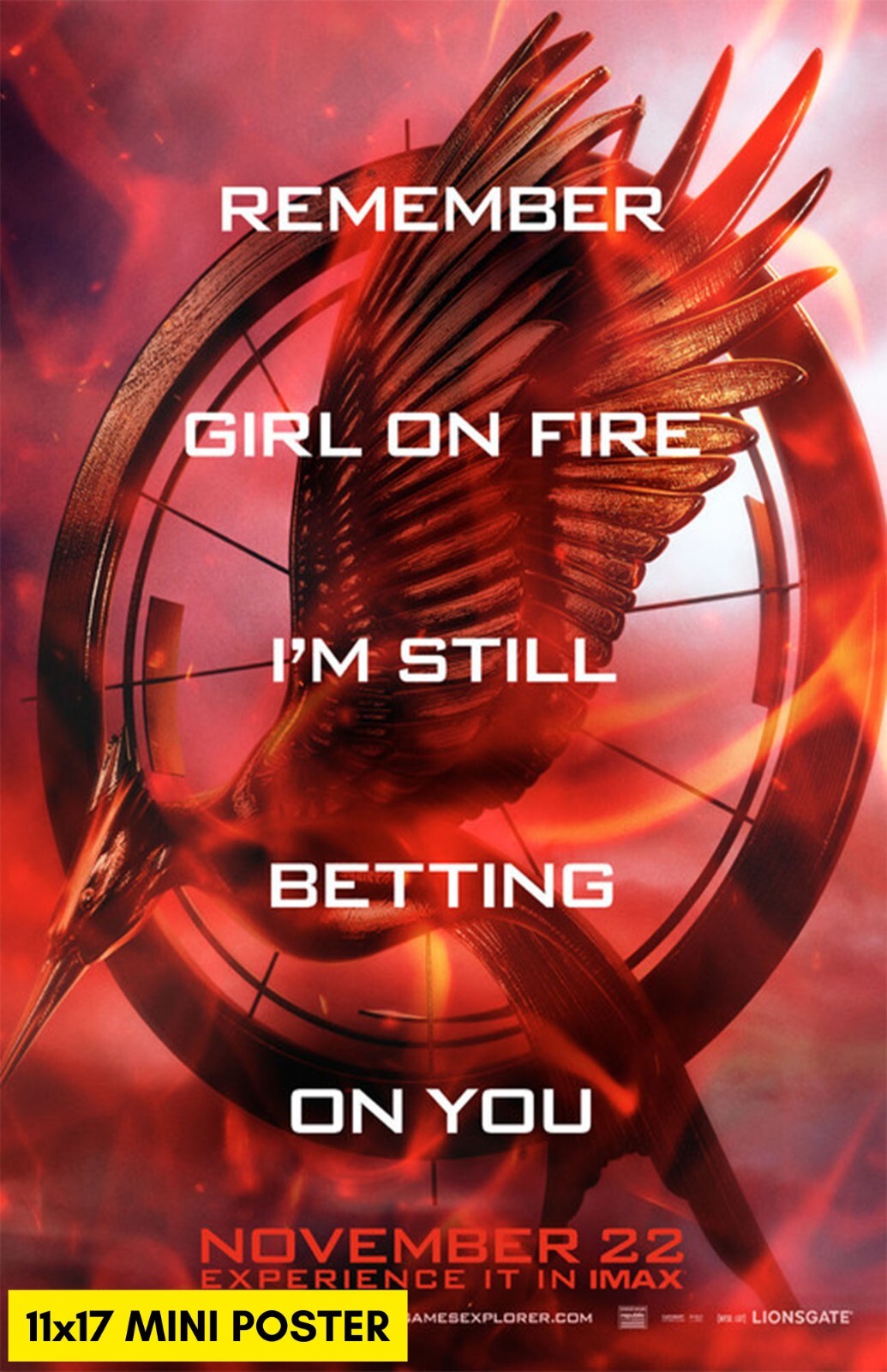 The Hunger Games: Catching Fire (2013) Movie Poster 11×17