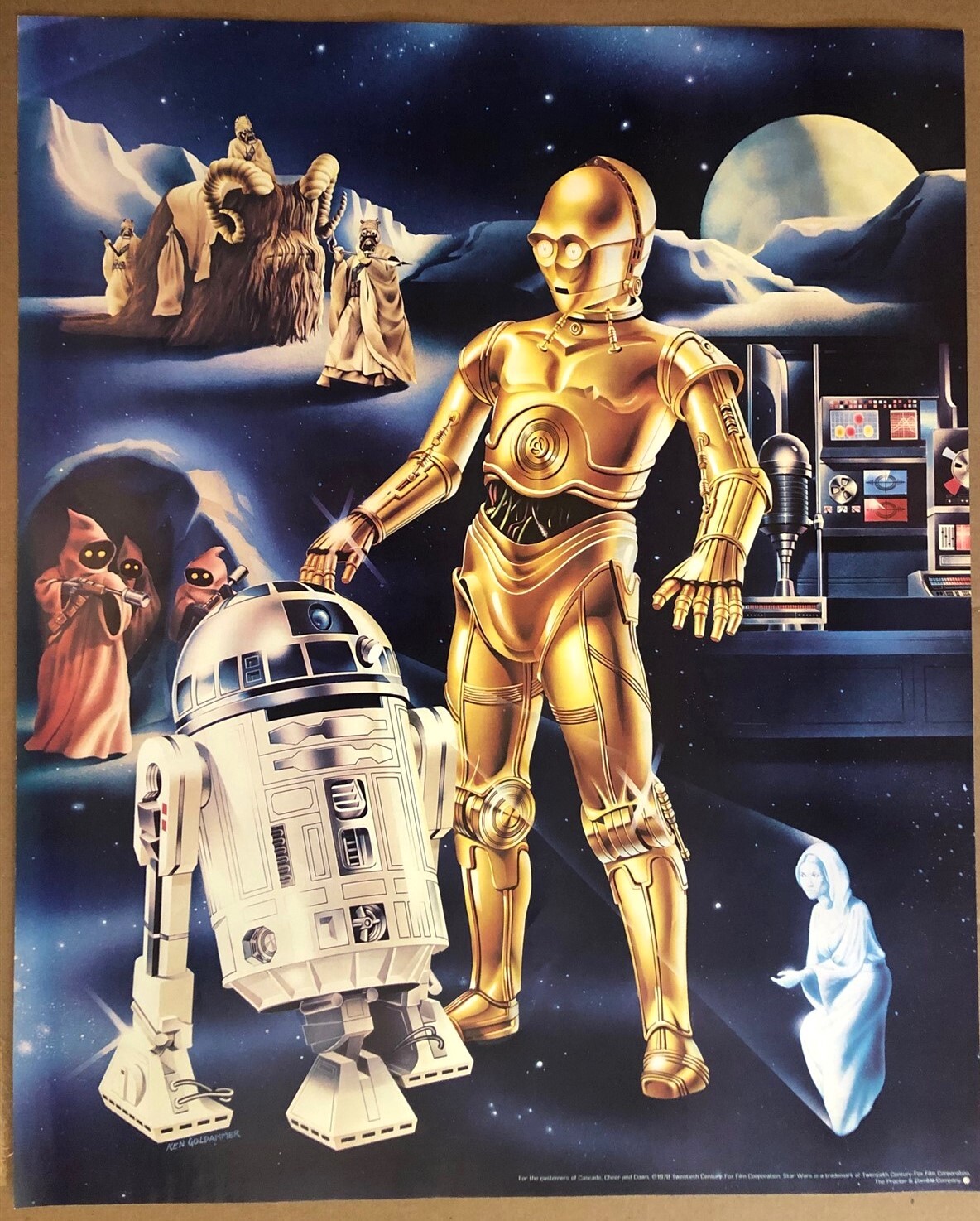 Star Wars Rare Cascade Original 1978 Promo Movie Poster 18×22 C-3PO R2D2 Rolled