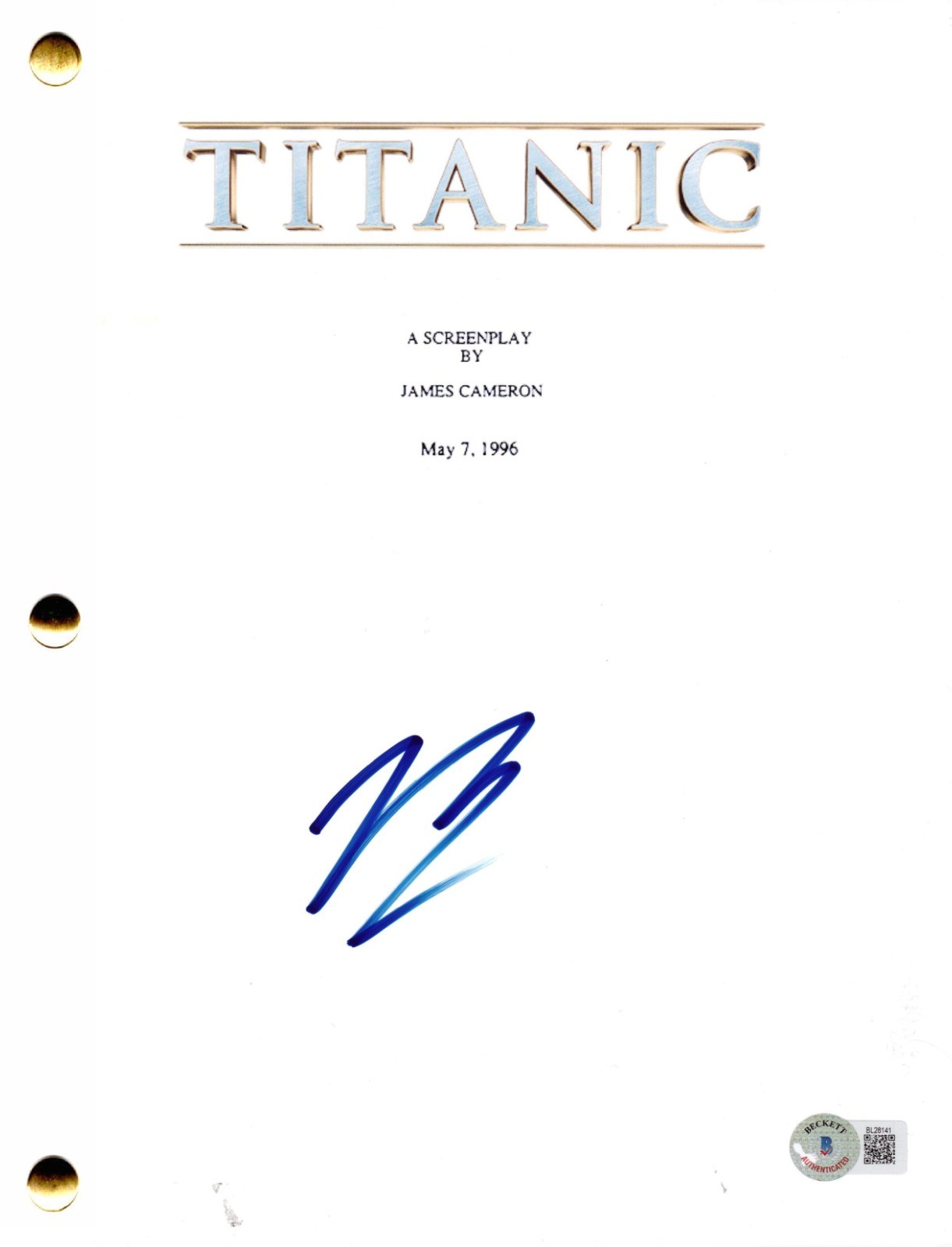 LEONARDO DICAPRIO SIGNED TITANIC FULL MOVIE SCRIPT AUTHENTIC AUTOGRAPH BECKETT