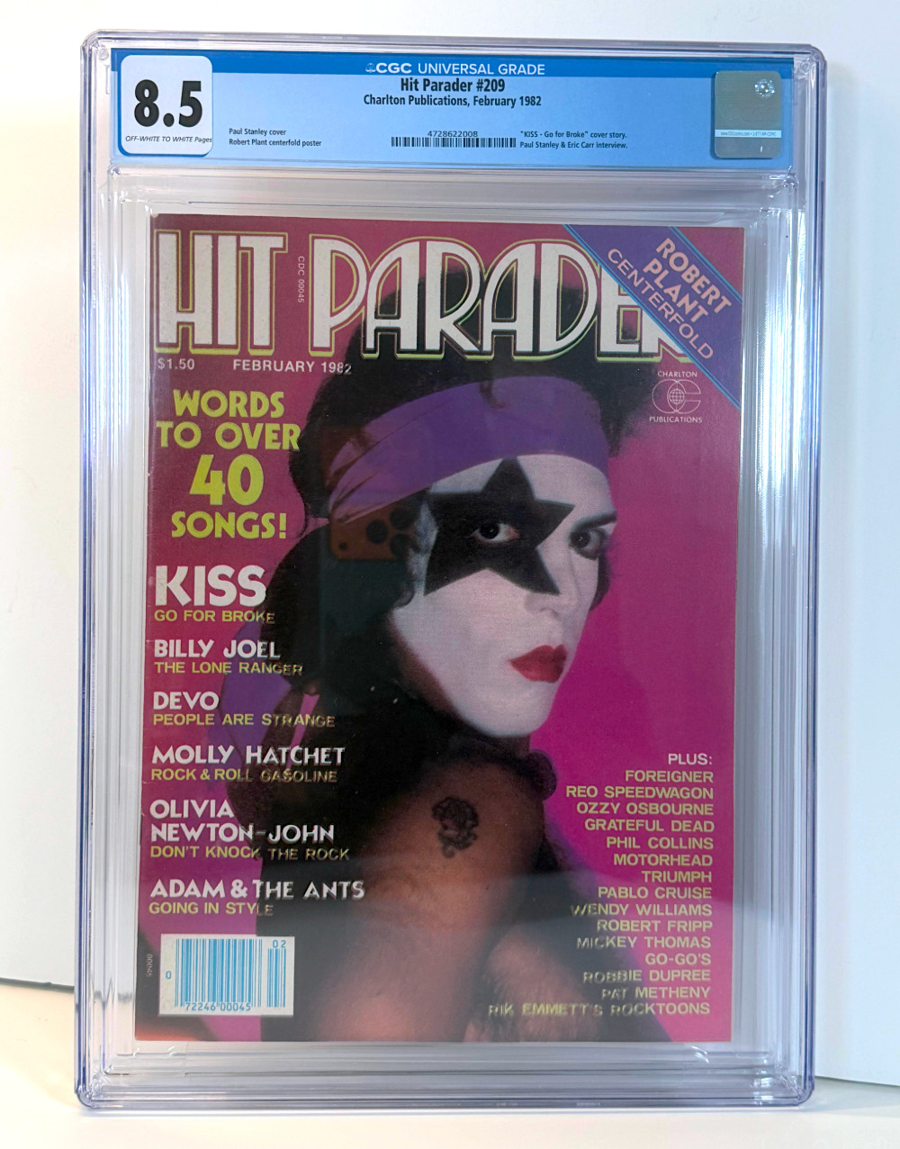 KISS Paul Stanley Hit Parader Magazine Elder Era 8.5 CGC Rating! Vintage! Rare!