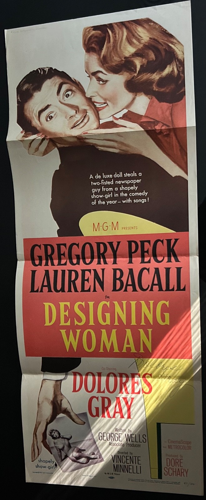 Designing woman 1957 Movie Insert 14×36 Autographed by Dolores Gray