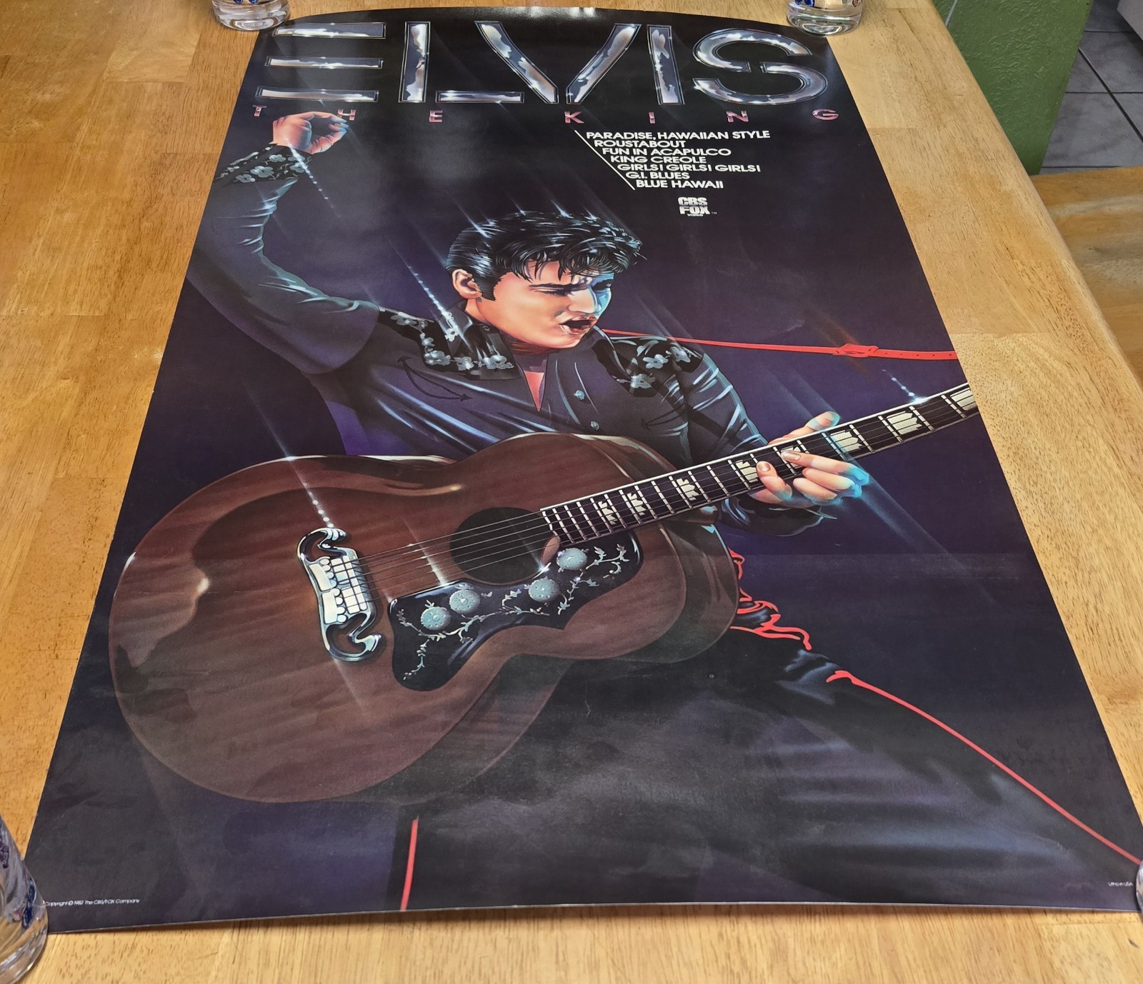 The Original Vintage 1982 Elvis Presley The King Movie Poster 19 X 36