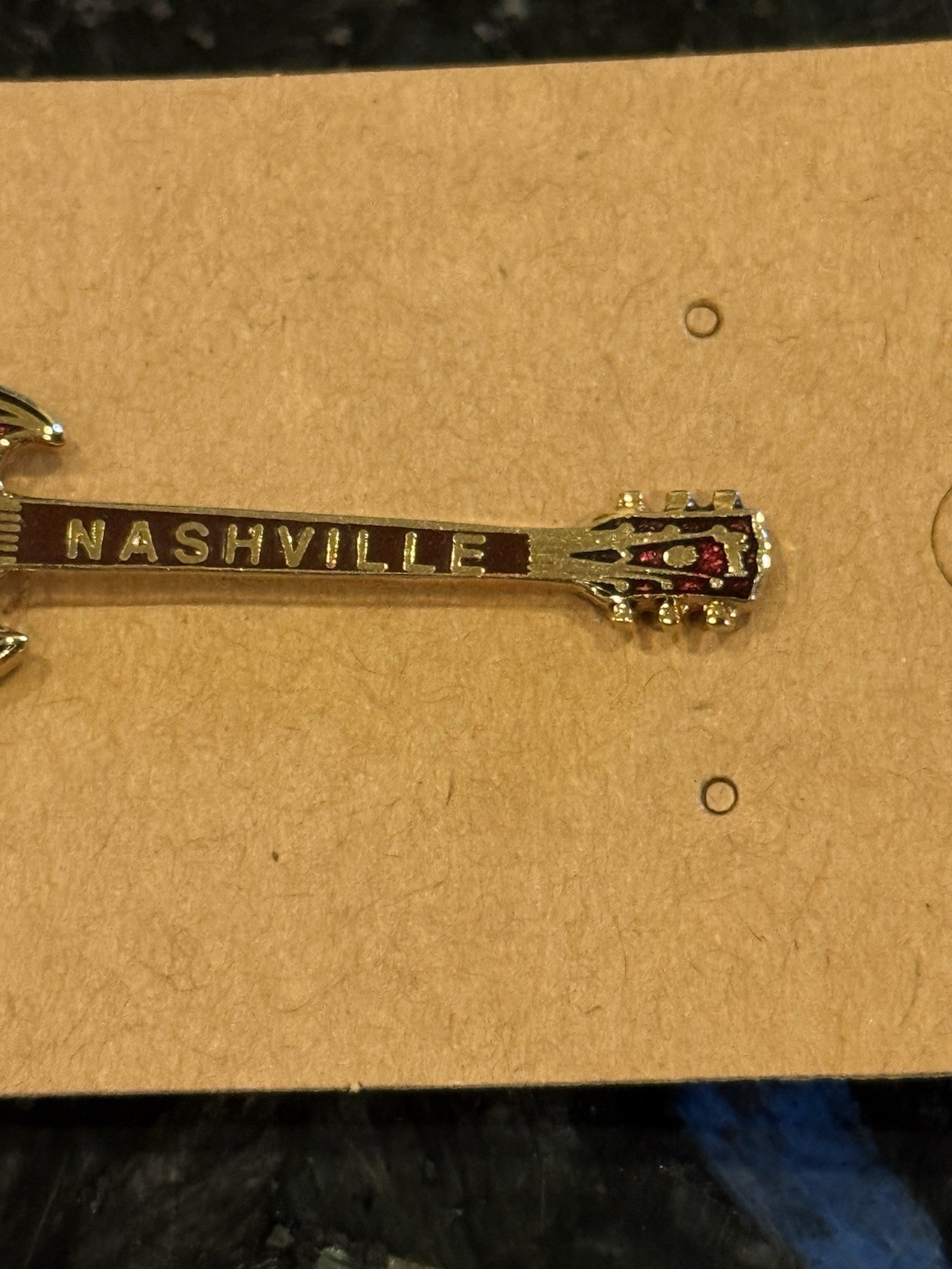 Hard Rock Cafe Nashville – Red Gibson With Black Boot and Gold Trim Guitar Pin