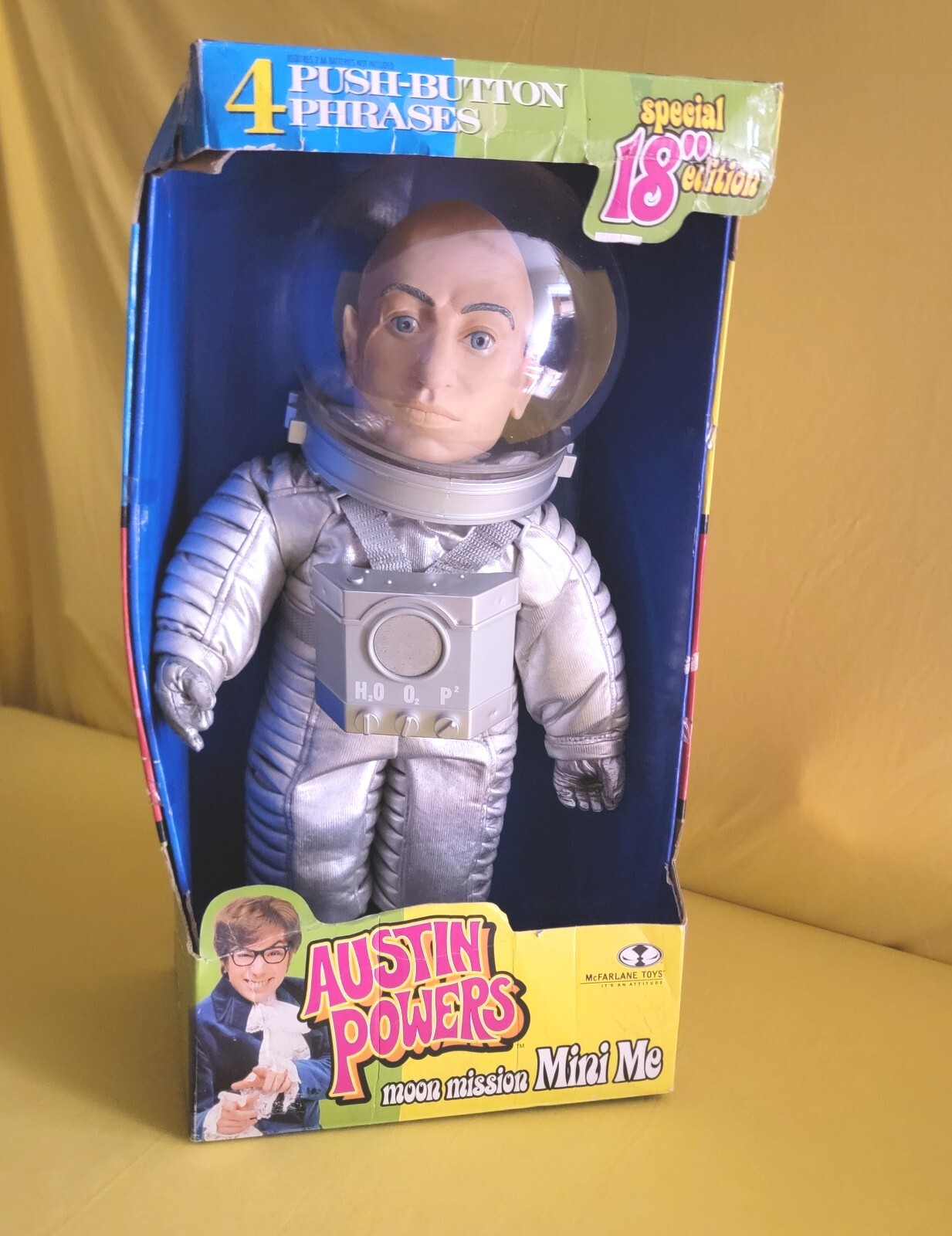 Mini Me Dr Evil Austin Powers Large Action Figure Doll TALKS Moon Mission y2k 18