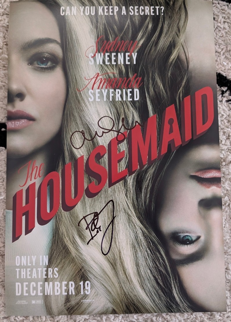 THE HOUSEMAID signed 12X18 PHOTO Amanda Seyfried & Paul Feig poster SWAU COA