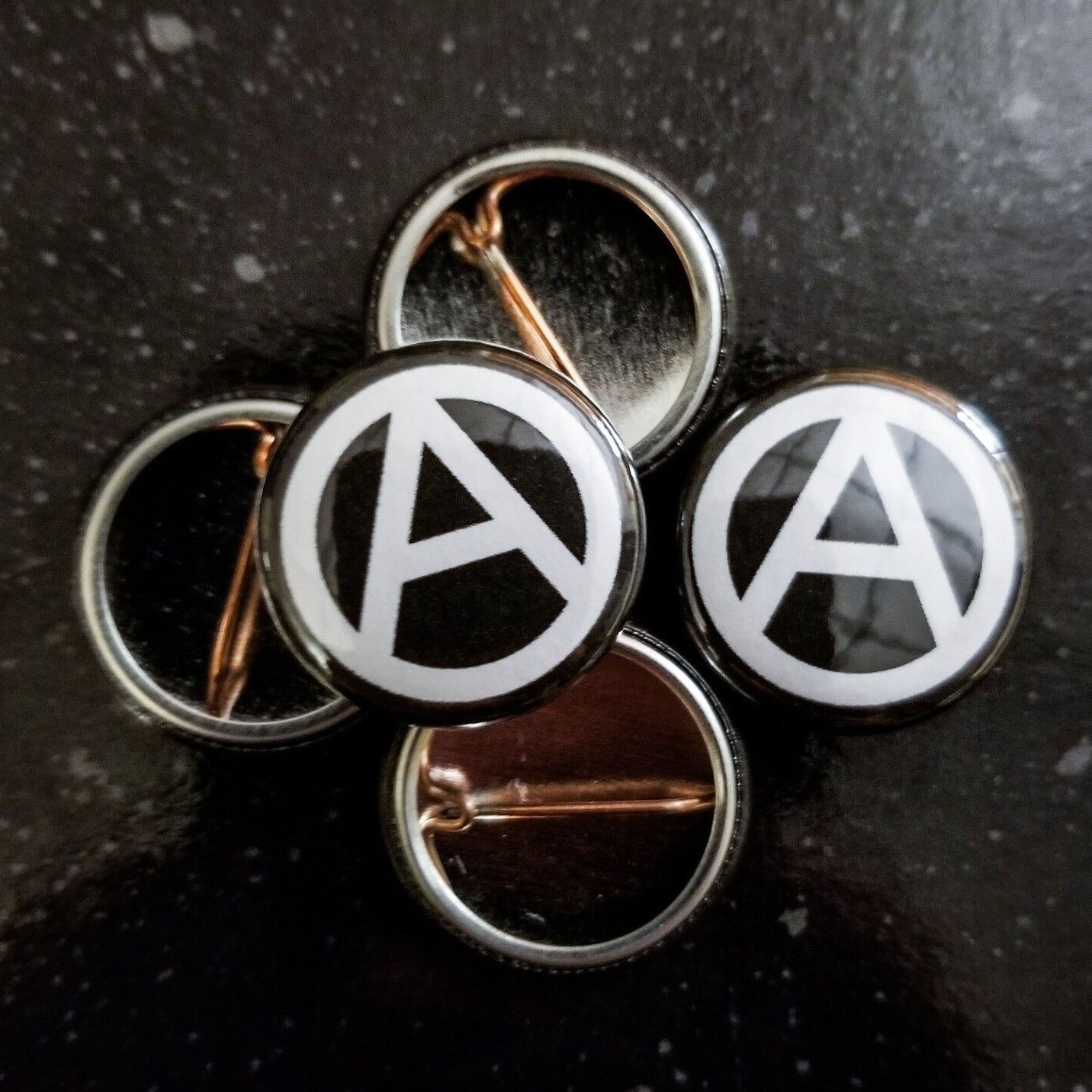 Anarchy Ⓐ – 1″ Pinback Button Badge [Anarchism Vegan Punk No Gods No Masters X]