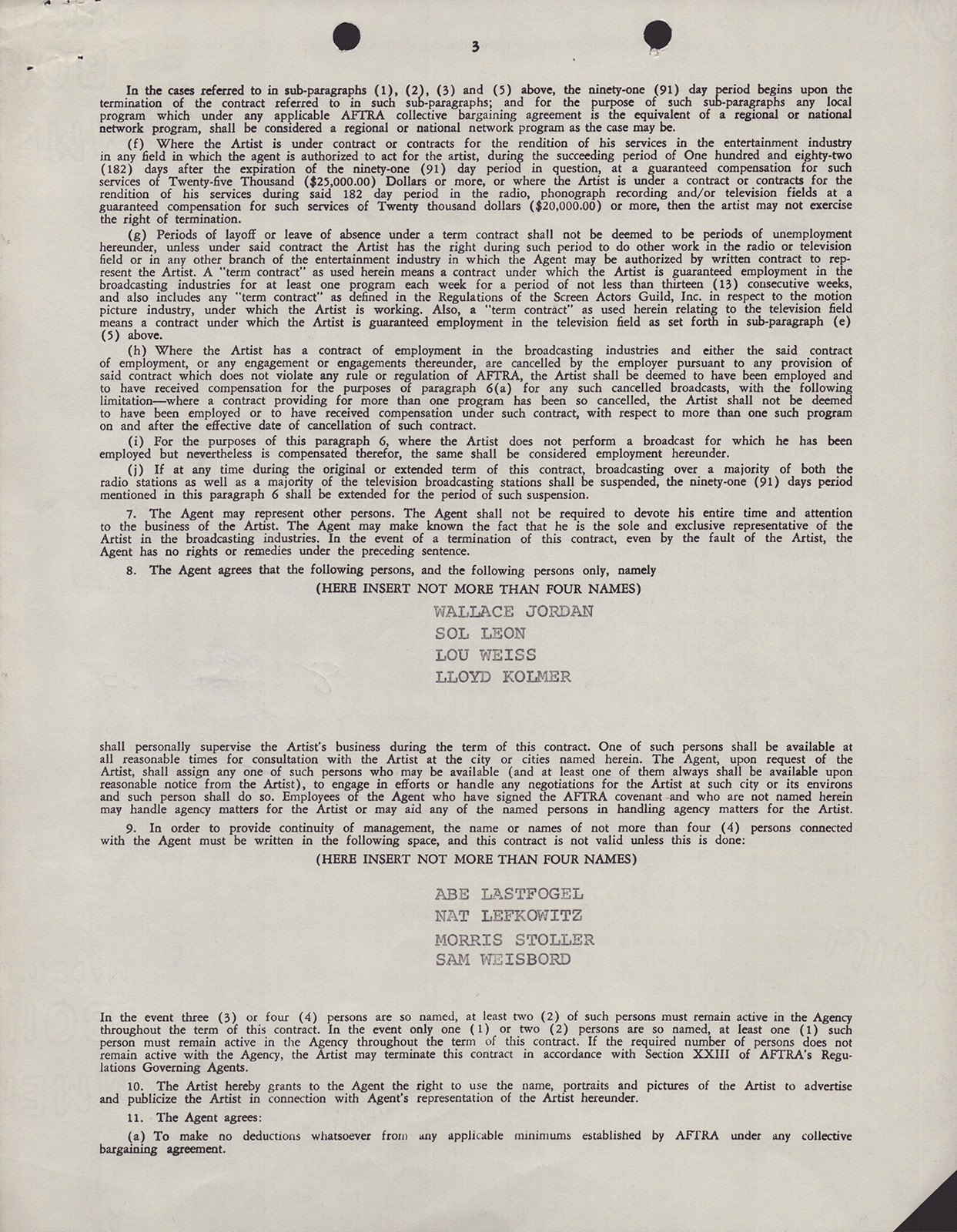 VIVIAN VANCE – CONTRACT SIGNED 08/08/1965