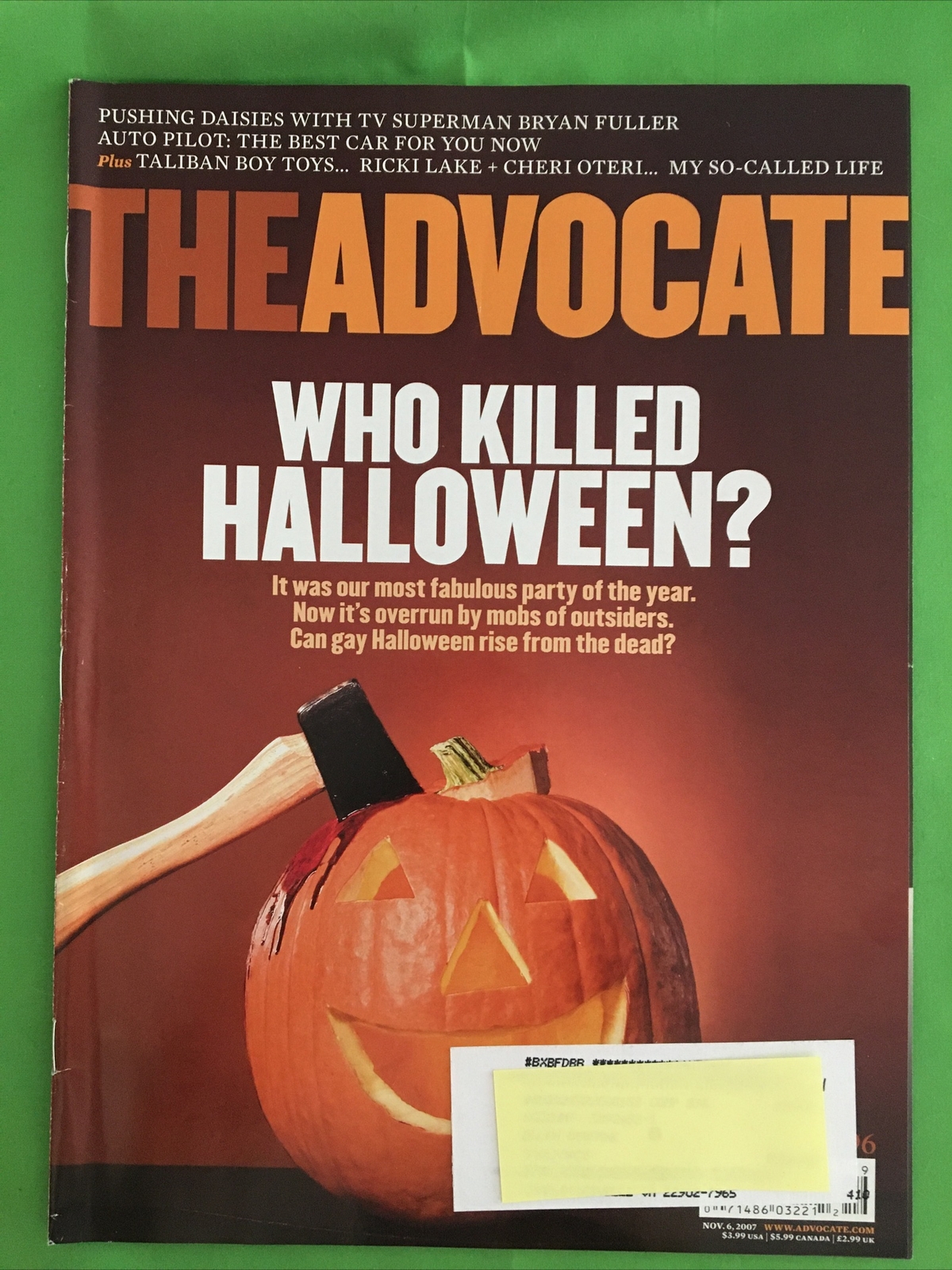 BRYAN FULLER, BRETT KRUTZSCH, The Advocate Gay & Lesbian magazine Nov 2007