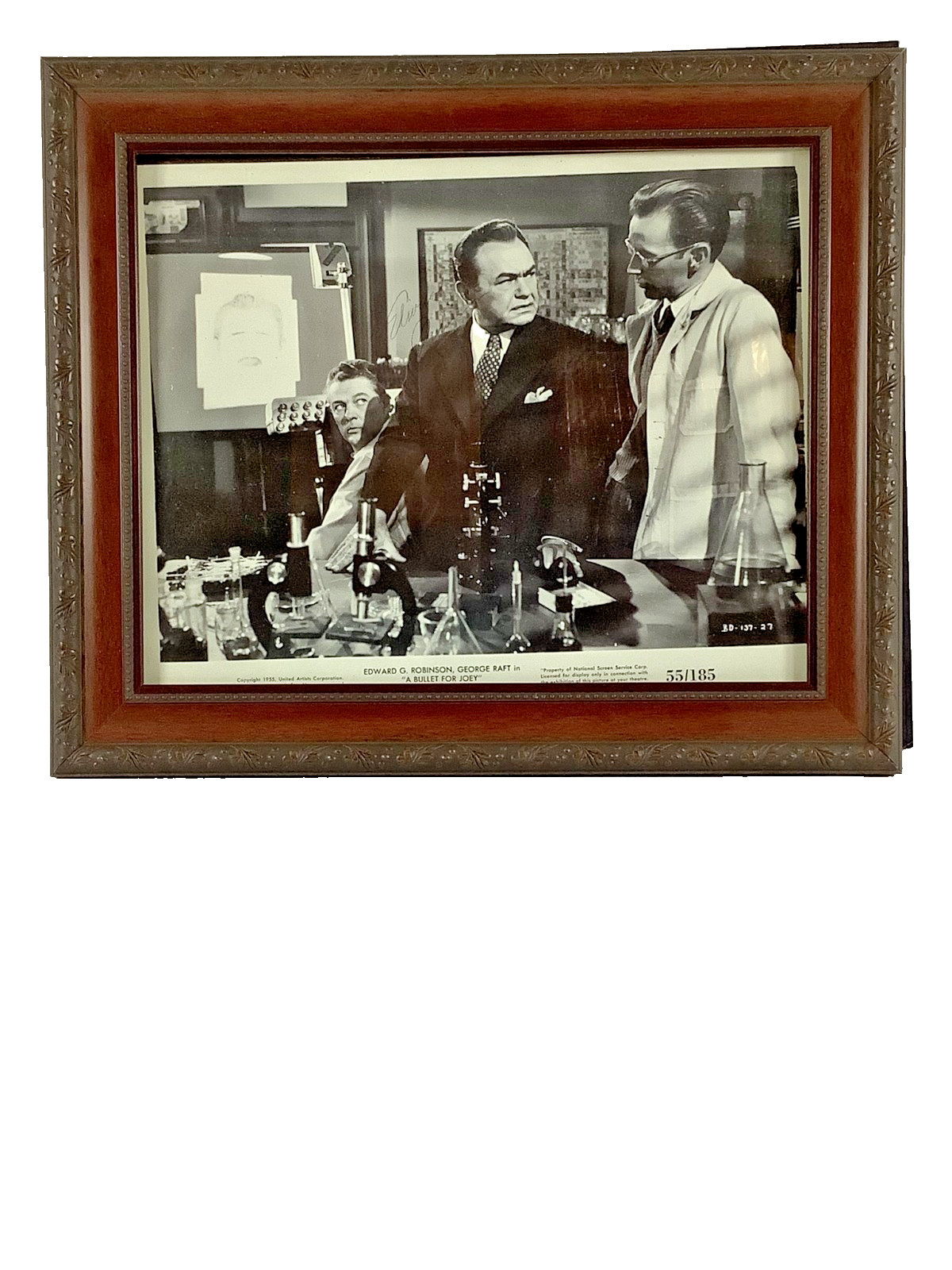 EDWARD G ROBINSON SIGNED ORIGINAL AUTOGRAPHED FRAMED PHOTO 10.5 x 12.5
