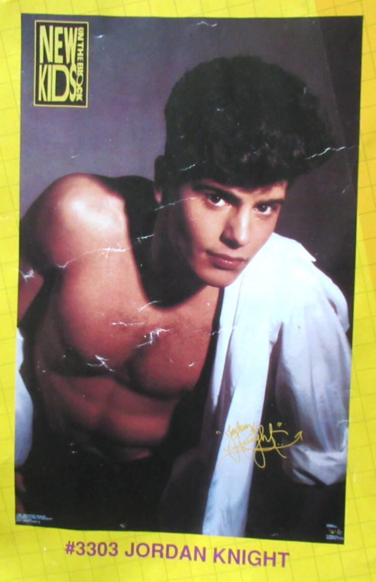 VINTAGE 1990 FUNKY NEW KIDS ON THE BLOCK JORDAN KNIGHT 34X22 POSTER UNUSED NEW