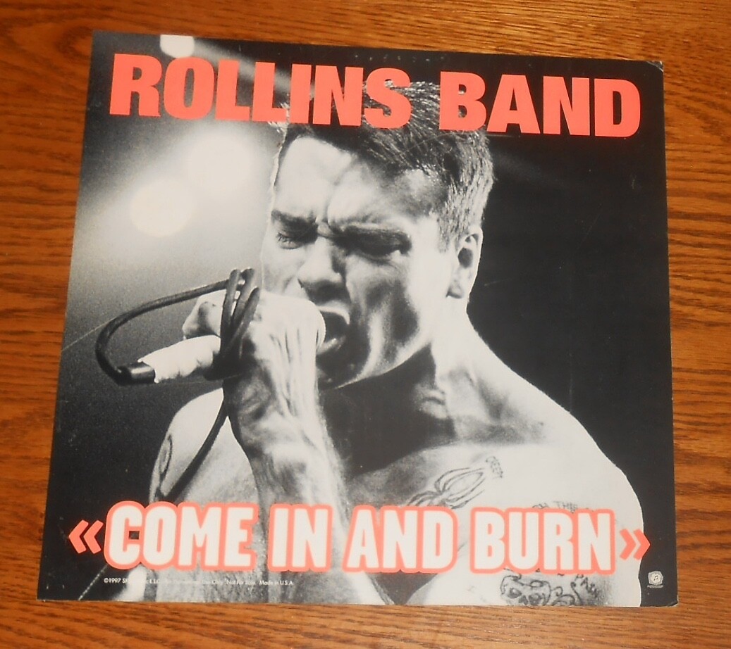 Rollins Band Come in and Burn Poster 2-Sided Flat 1997 Promo 12×12 RARE