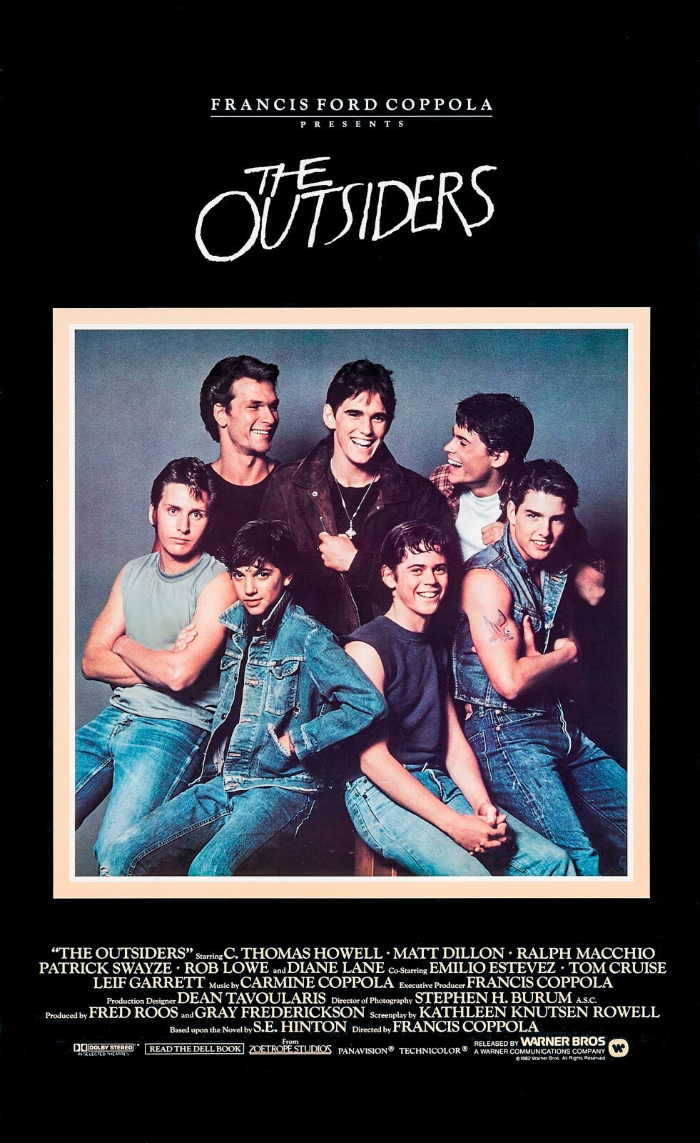 The Outsiders movie poster (a) – Tom Cruise, Patrick Swayze – 11″ x 17″