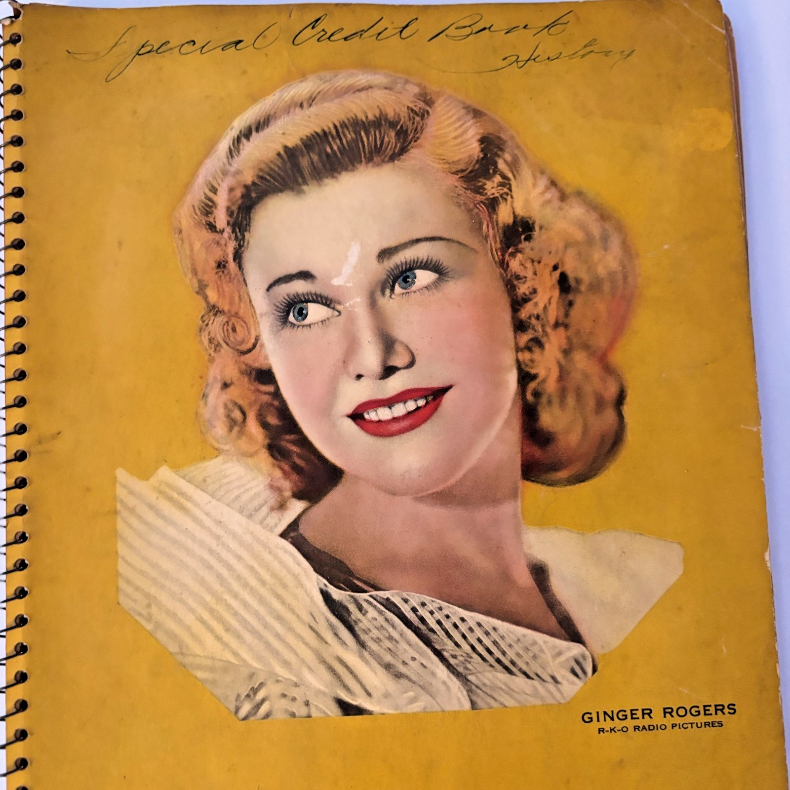 1930s/40s Ginger Rogers Spiral Scrapbook | RKO Movie Star Cover | School Notes