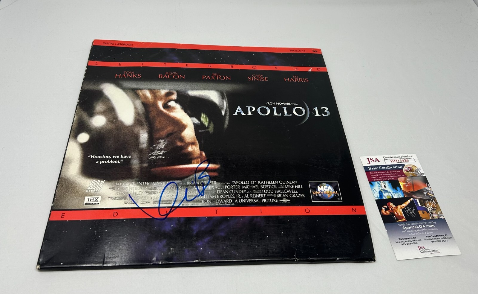 Kevin Bacon signed Apollo 13 Laser Disc Album JSA COA