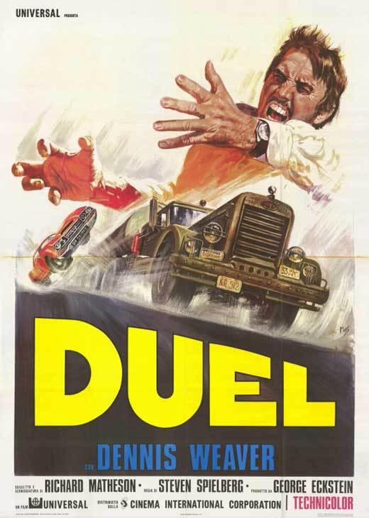DUEL Movie POSTER 11×17 Italian Dennis Weaver Jacqueline Scott Eddie Firestone