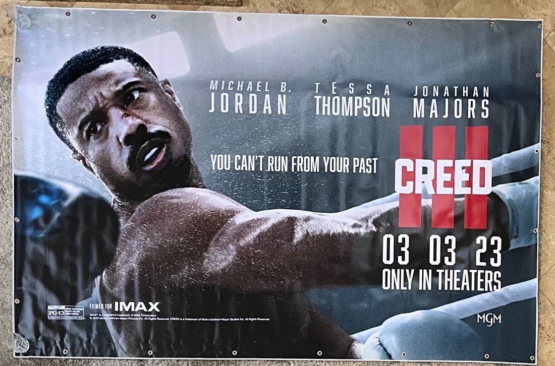 CREED III MOVIE POSTER BANNER ORIGINAL VERY RARE 110×72 MICHAEL B. JORDAN