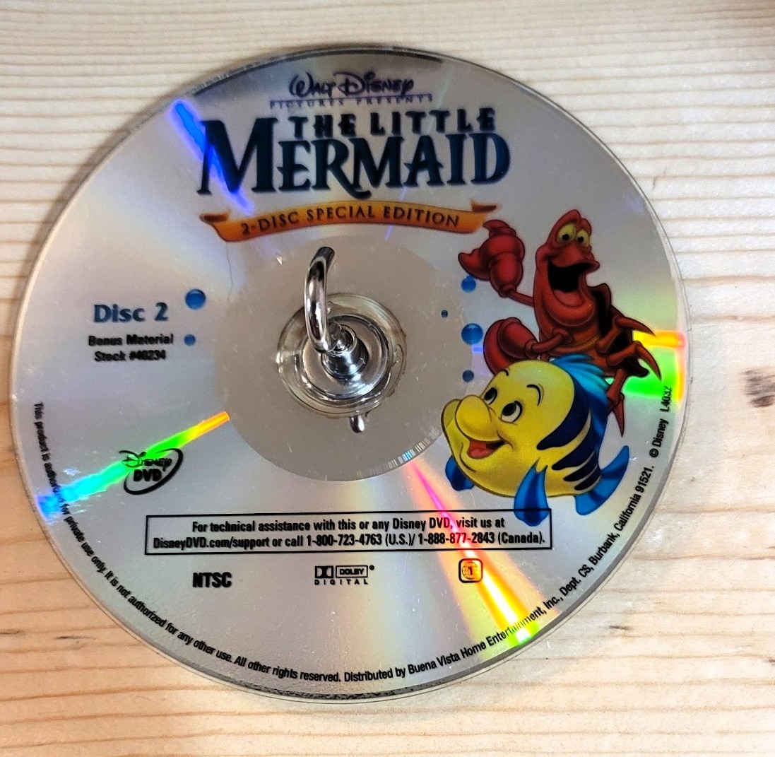 Little Mermaid Magnetic Hook Fridge Magnet made from DVD