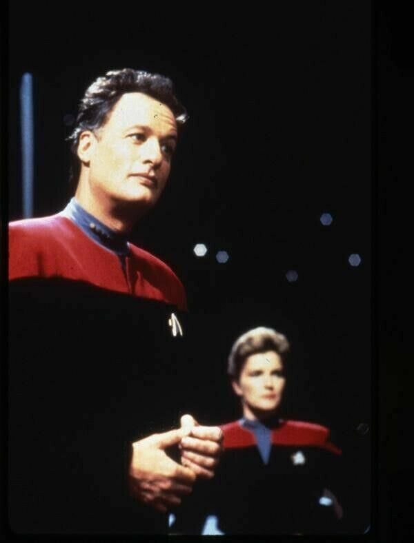 Star Trek Voyager John De Lancie Kate Mulgrew Original 35mm Transparency 1996