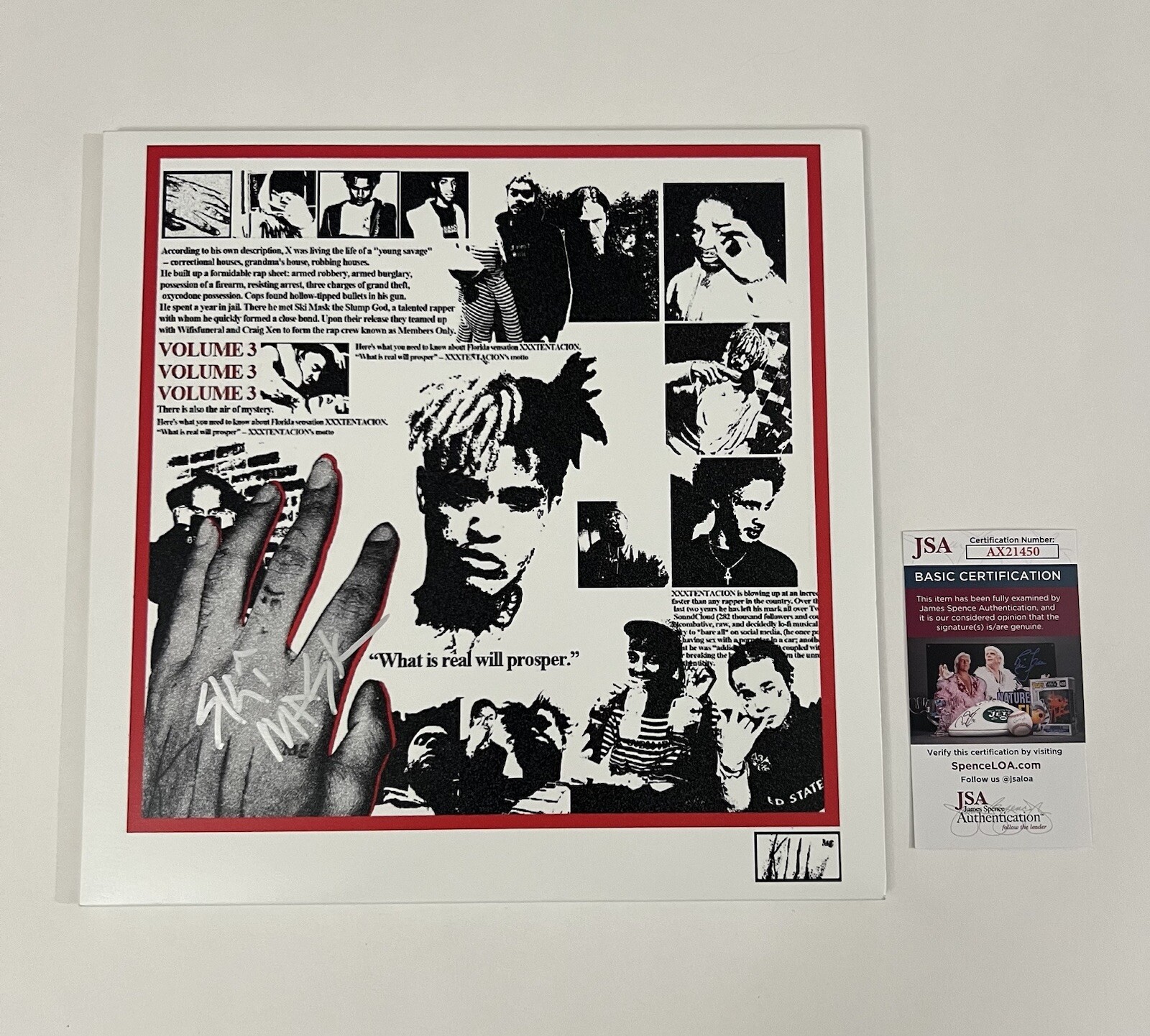 SKI MASK THE SLUMP GOD SIGNED MEMBERS ONLY VOL3 VINYL RECORD XXXTENTACION JSACOA