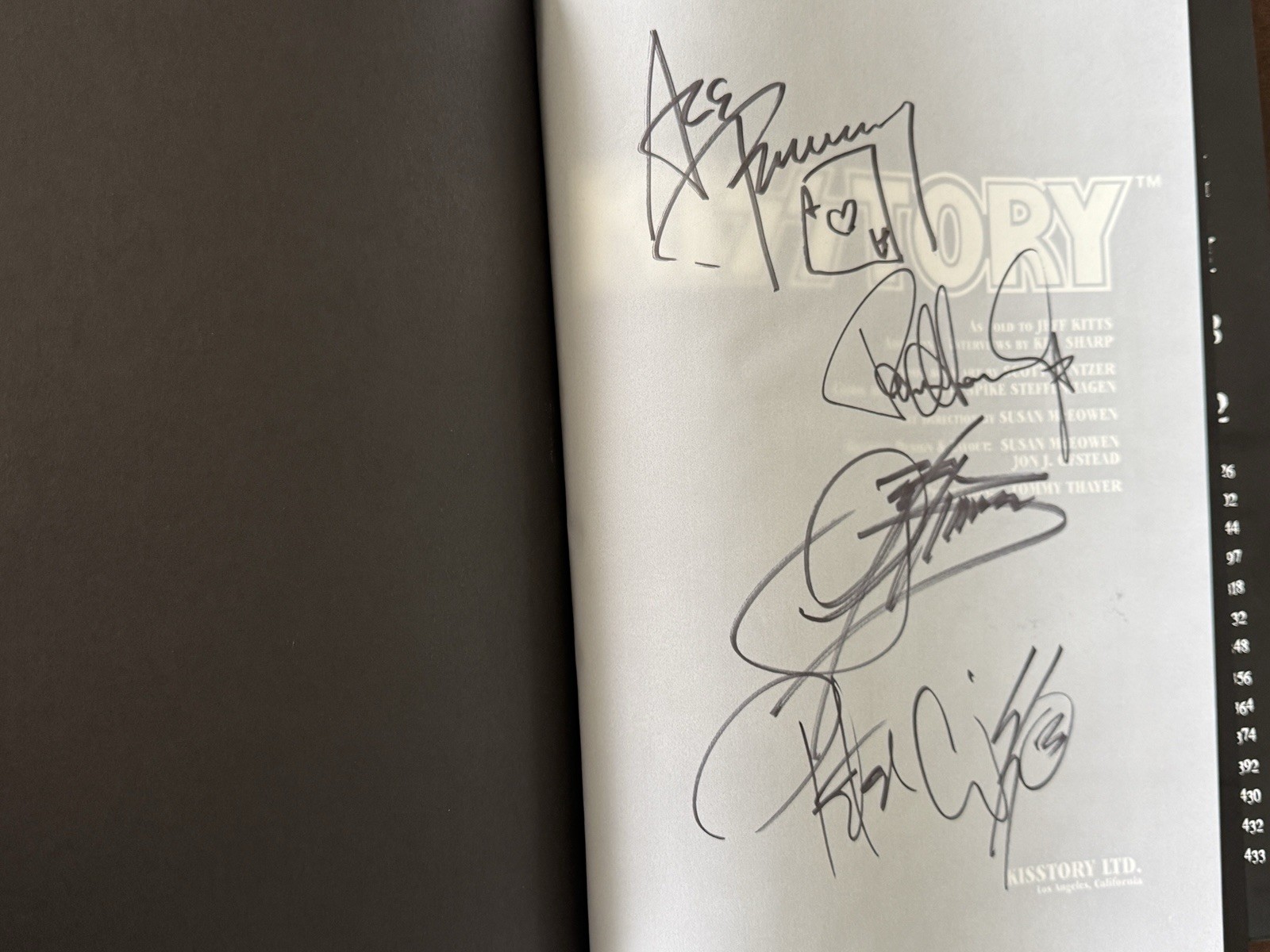 KISSTORY KISS Autographed – GENE PAUL PETER ACE Signed Original Band