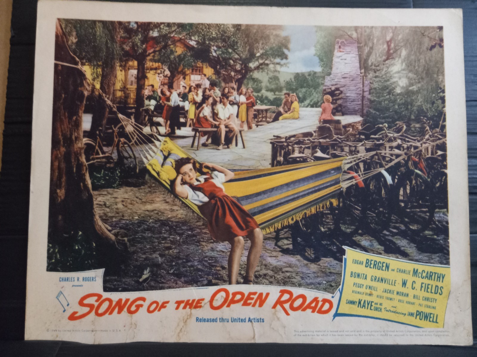 Lobby Card 1944 SONG OF THE OPEN ROAD Jane Powell film debut hammock dreams
